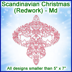 A Scandinavian Christmas (Redwork) Design Pack