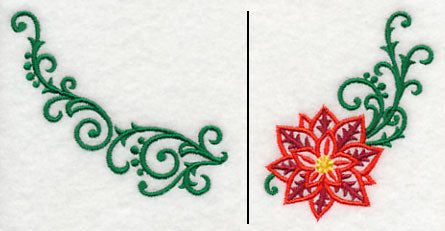 Filigree Poinsettia Neckline (Crewneck) (Split)