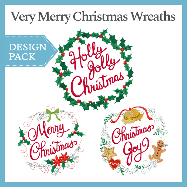 A Very Merry Christmas Wreaths Design Pack