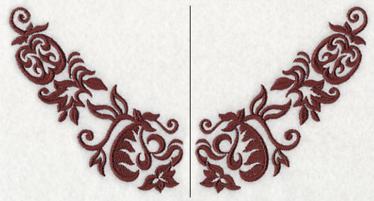 Damask Pumpkins Neckline (V-Neck) (Split)