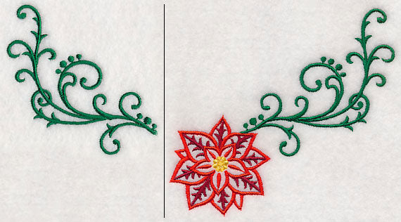 Filigree Poinsettia Neckline (V-Neck) (Split)