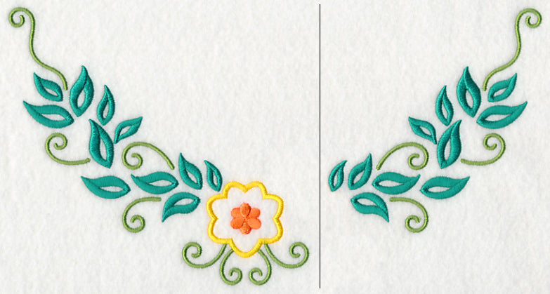 Floral Fashion Neckline (V-Neck) (Split)