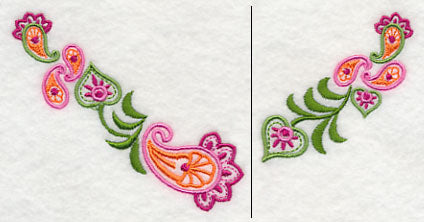 Leafy Paisley Neckline (V-Neck) (Split)