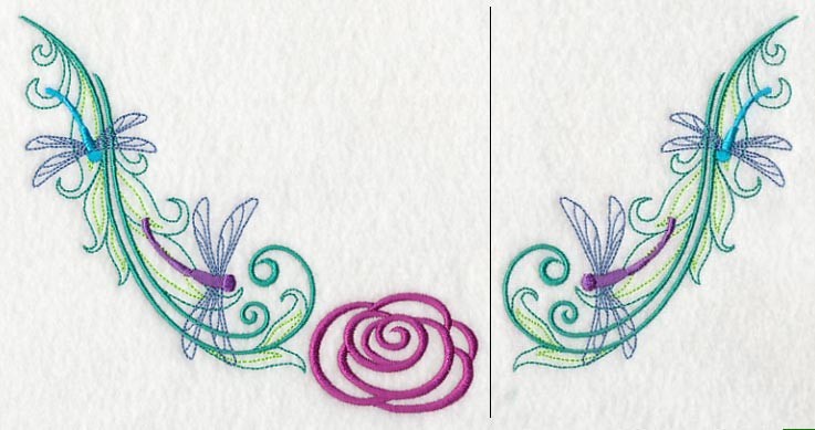 Rosy Dragonfly Neckline (V-Neck) (Split)