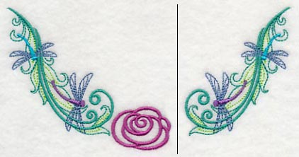 Rosy Dragonfly Neckline (V-Neck) (Split)