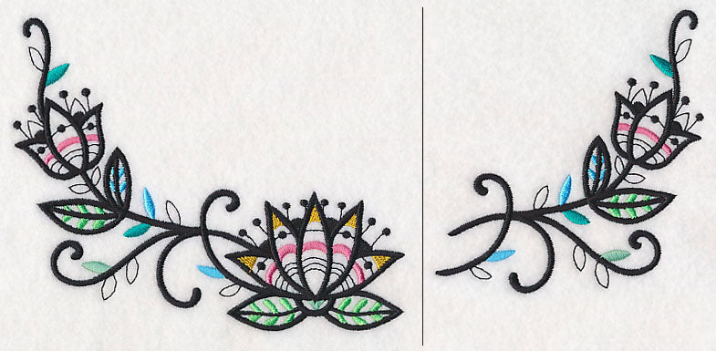 Lotus Blackwork Neckline (Crewneck) (Split)