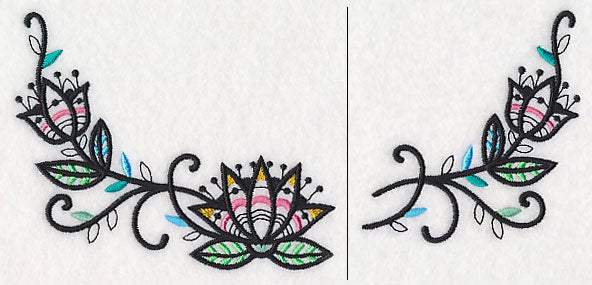 Lotus Blackwork Neckline (Crewneck) (Split)