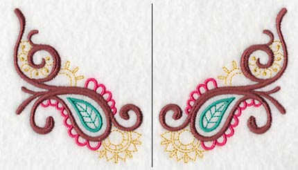 Mehndi Paisley Neckline (V-Neck) (Split)