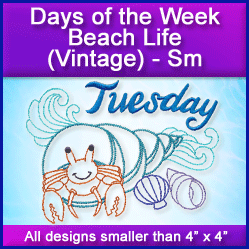 A Days of the Week Beach Life (Vintage) Design Pack