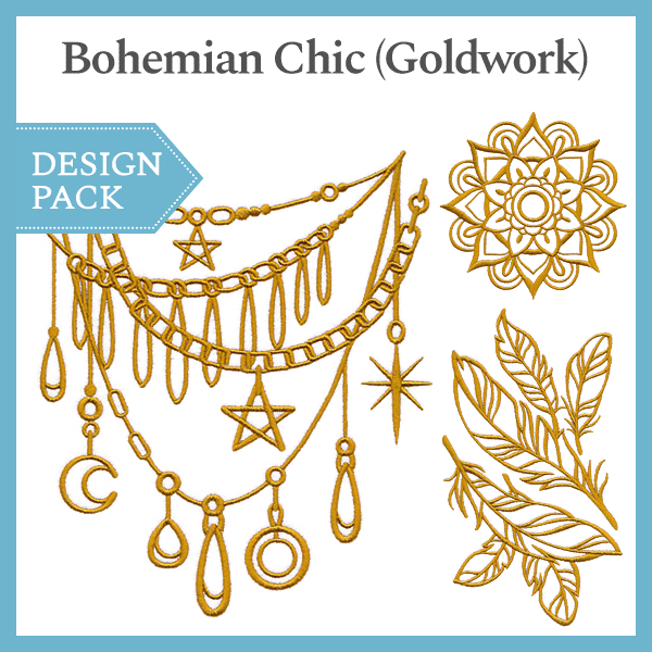 A Bohemian Chic (Goldwork) Design Pack