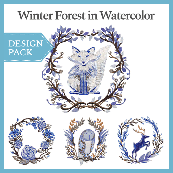 A Winter Forest in Watercolor Design Pack