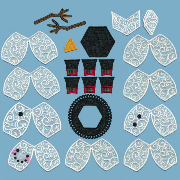 Organza Snowman in 3D (Lace)