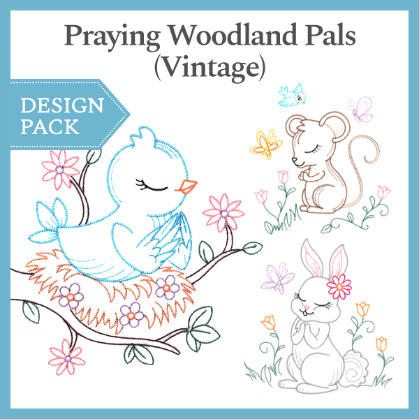 A Praying Woodland Pals (Vintage) Design Pack