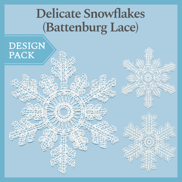 A Delicate Snowflakes (Battenburg Lace) Design Pack