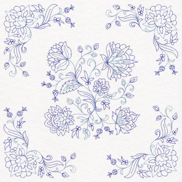 Jacobean Blooms Pillow Pair (Vintage)