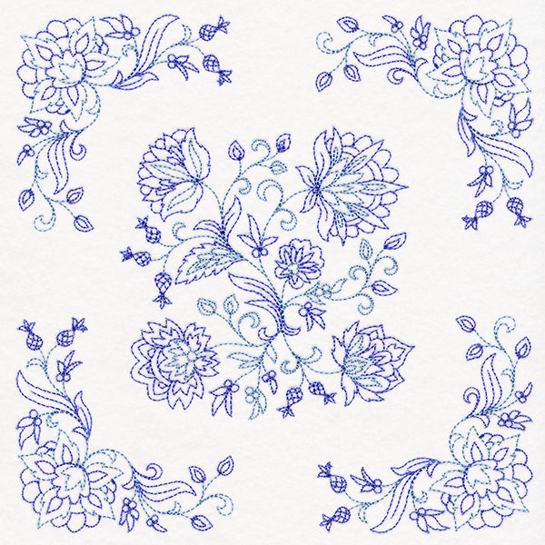 Jacobean Blooms Pillow Pair (Vintage)