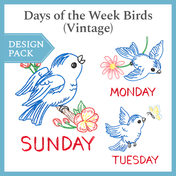 A Days of the Week Birds (Vintage) Design Pack