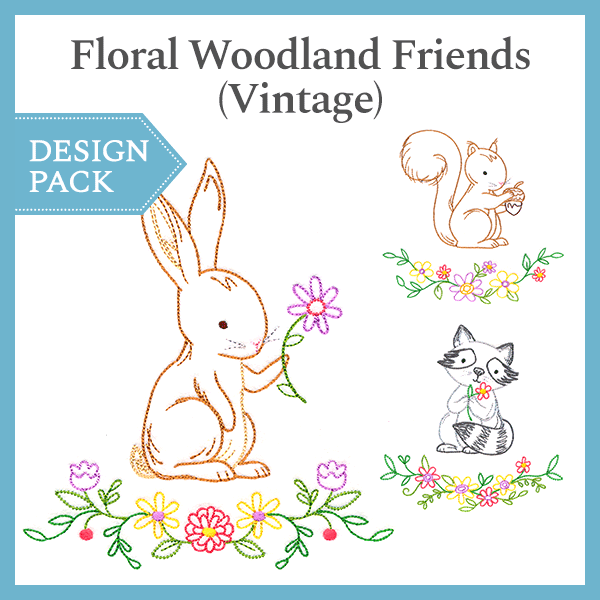 A Floral Woodland Friends (Vintage) Design Pack