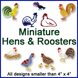 A Miniature Hens and Roosters Design Pack