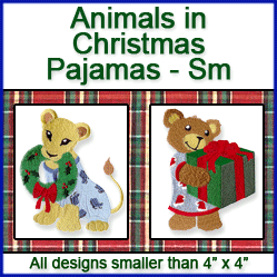 A Animals in Christmas Pajamas Design Pack