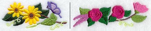 Butterfly and Flowers Border