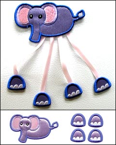 Long-Legged Elephant (Magnet) (In-the-Hoop)