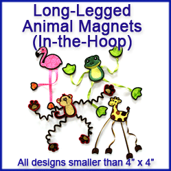 A Long-Legged Animal Magnets (In-the-Hoop) Design Pack