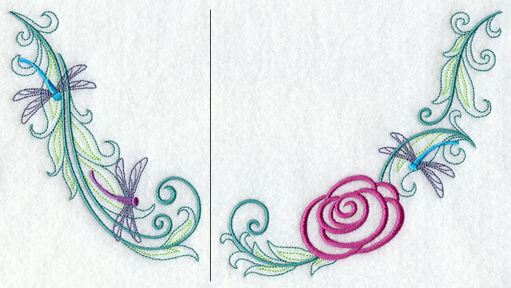 RosyDragonfly Swirls Neckline (Crewneck)