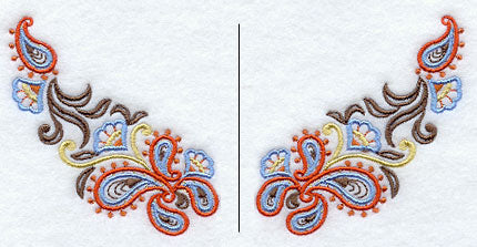 Swirling Paisley Neckline (V-Neck) (Split)