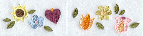 American Folk Flowers Border - Hearts