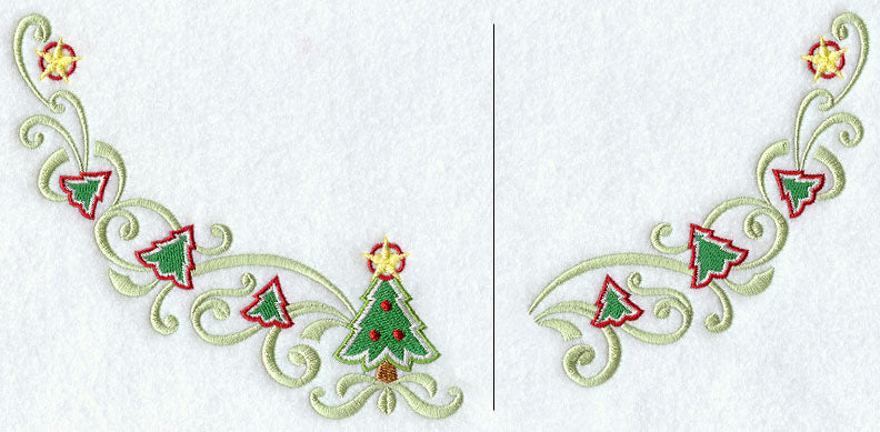 Christmas Tree Swirls Neckline (Crewneck) (Split)