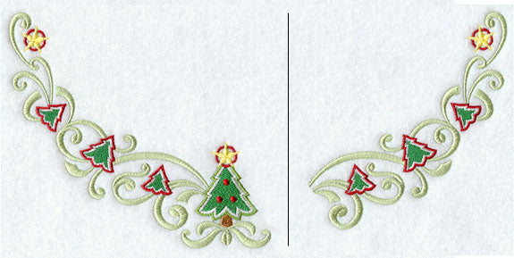 Christmas Tree Swirls Neckline (Crewneck) (Split)