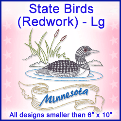 A State Birds (Redwork) Design Pack