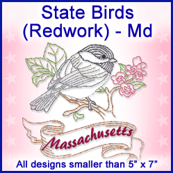 A State Birds (Redwork) Design Pack