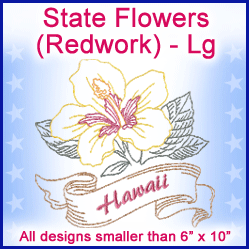 A State Flowers (Redwork) Design Pack