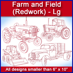 A Farm and Field (Redwork) Design Pack