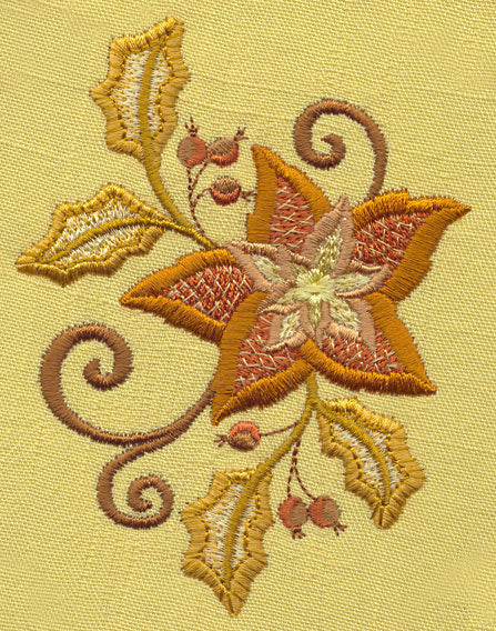 Jacobean Christmas Poinsettia 1