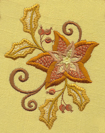 Jacobean Christmas Poinsettia 1