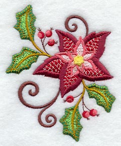 Jacobean Christmas Poinsettia 1