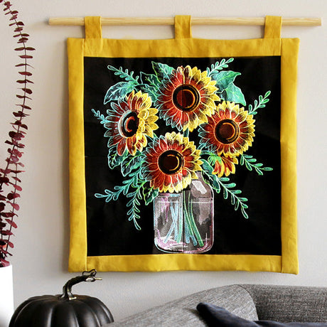 How to Make a Machine Embroidered Paneled Wall Hanging