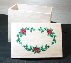 Embroidered Balsa Wood Box