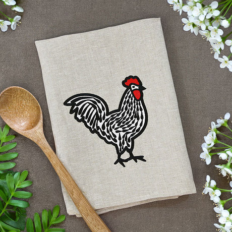 machine embroidery design of an applique chicken