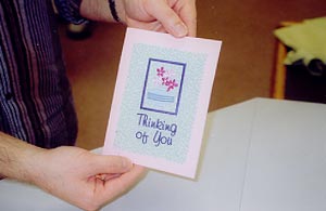 Embroidering on Fabric-Covered Cardstock