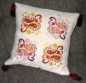 Completed Pocket Pillow project, featuring Paisley Floral Square design