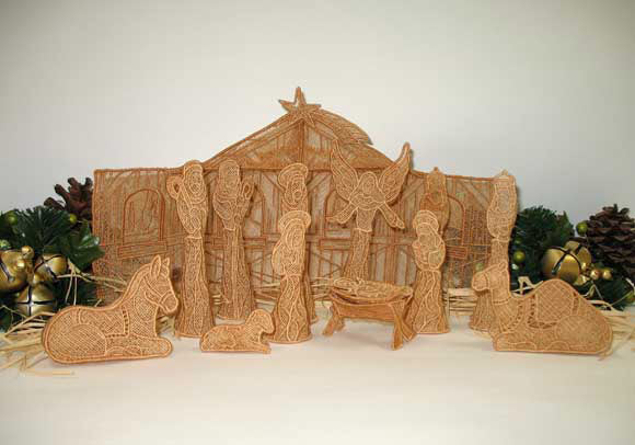 3D Nativity Set (Lace)