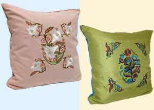 Reversible Embroidered Pillow Cover