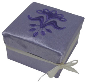 Embroidered Fabric Covered Favor Box