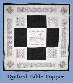 Embroidered Table Topper Quilt