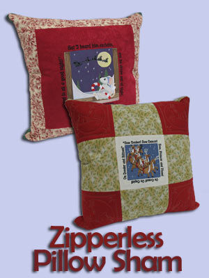 Zipperless Pillow Sham featuring Reindeer Stipple and The Night Before Chistmas designs
