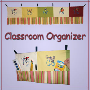 Embroidered Classroom Organizer